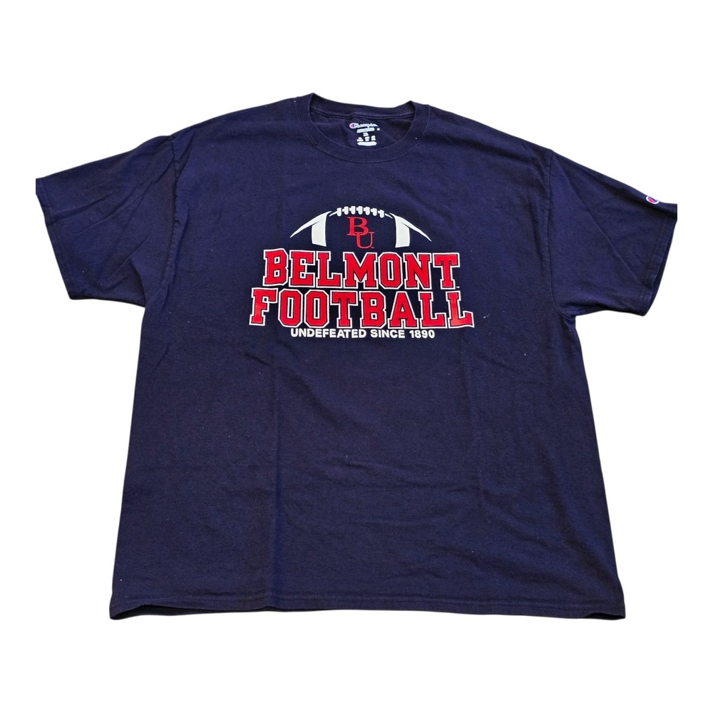 Men's Belmont University Bruins T-Shirt Champion Blue Sz. XL